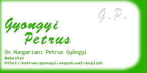 gyongyi petrus business card