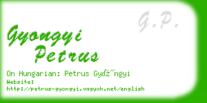 gyongyi petrus business card